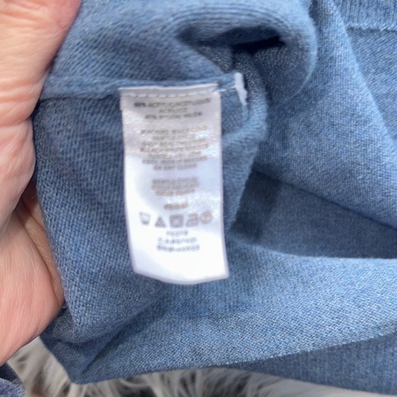 LOFT Blue Relaxed Long Sleeve Mandarin Collar Hoodie - Picture 7 of 7